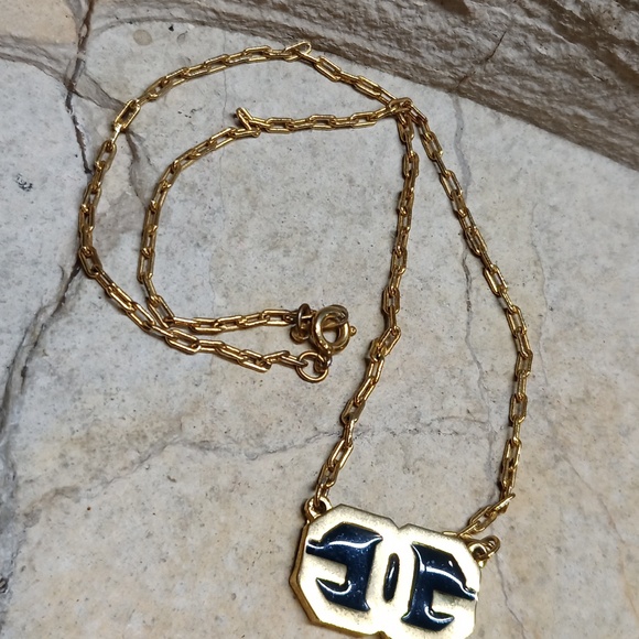 Authentic Givenchy Necklace Vintage Double G logo Black - Picture 8 of 8